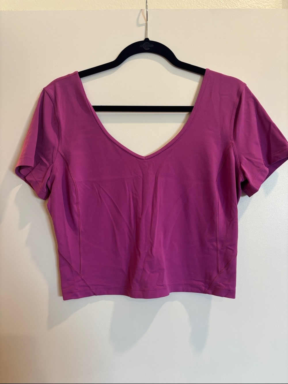 Lululemon V-Neck Short Sleeve Top - Fuchsia